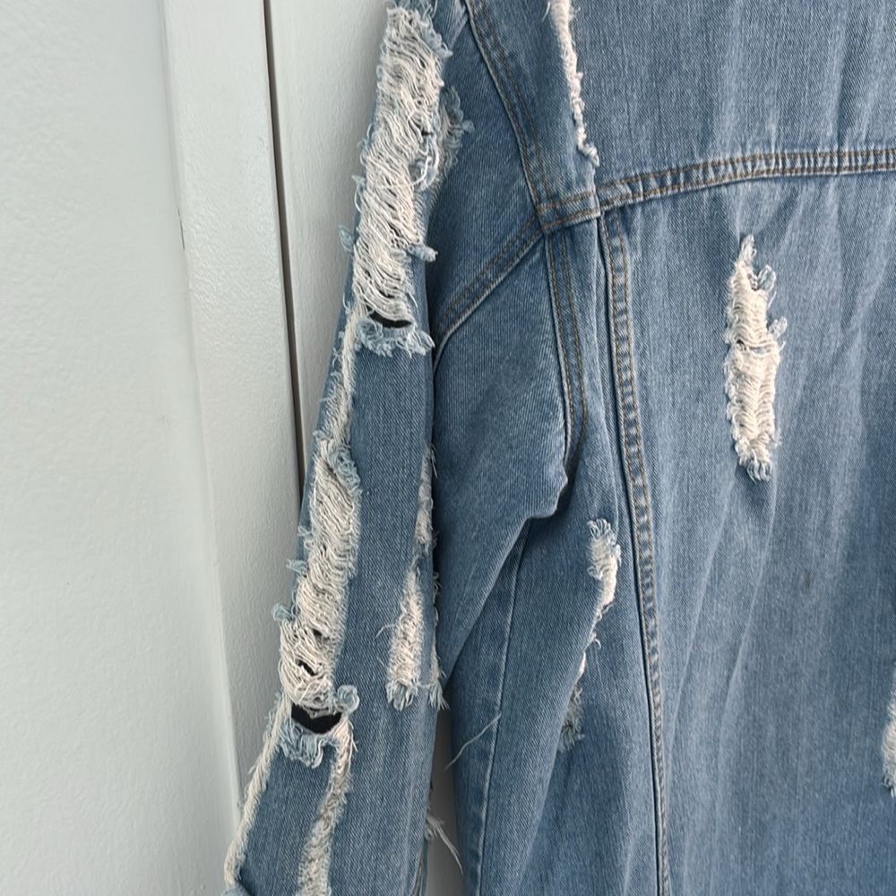 Thirty 6 Point 5 Oversized Ripped Denim Jacket - Picture 5 of 7